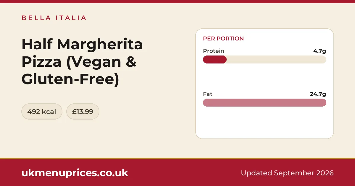 Bella Italia Half Margherita Pizza (Vegan & Gluten-Free)