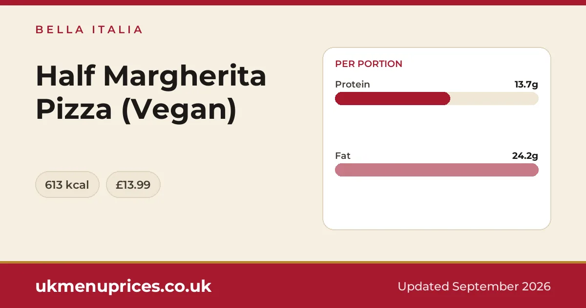 Bella Italia Half Margherita Pizza (Vegan)