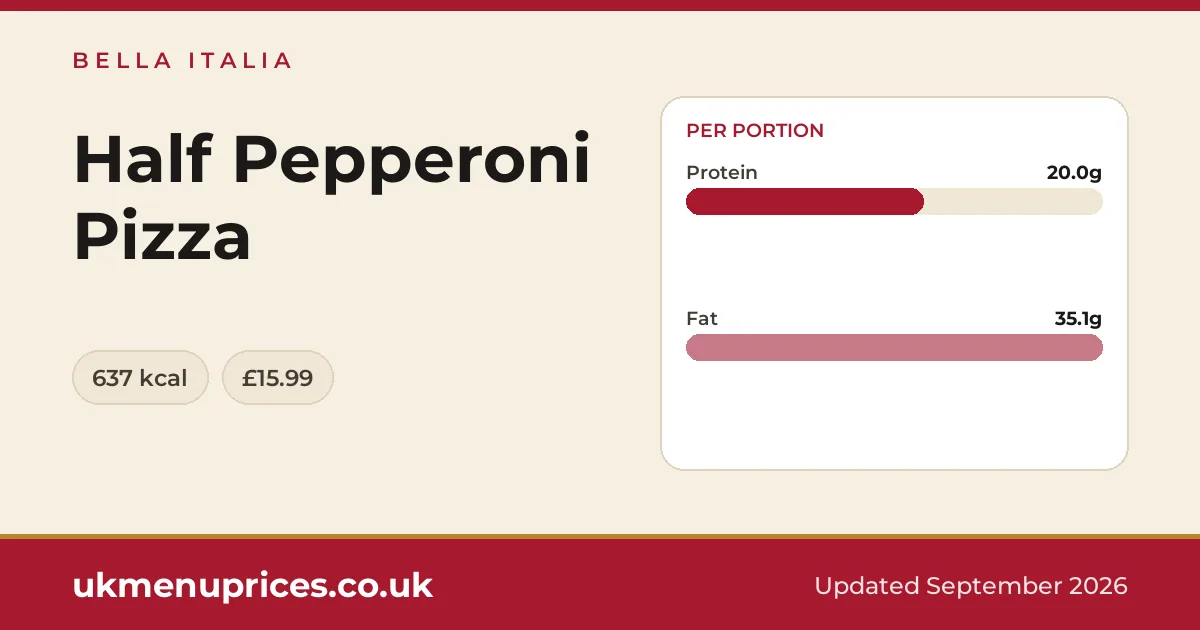 Bella Italia Half Pepperoni Pizza