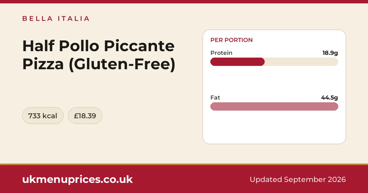 Bella Italia Half Pollo Piccante Pizza (Gluten-Free)