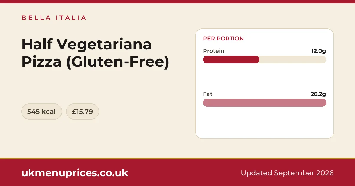 Bella Italia Half Vegetariana Pizza (Gluten-Free)