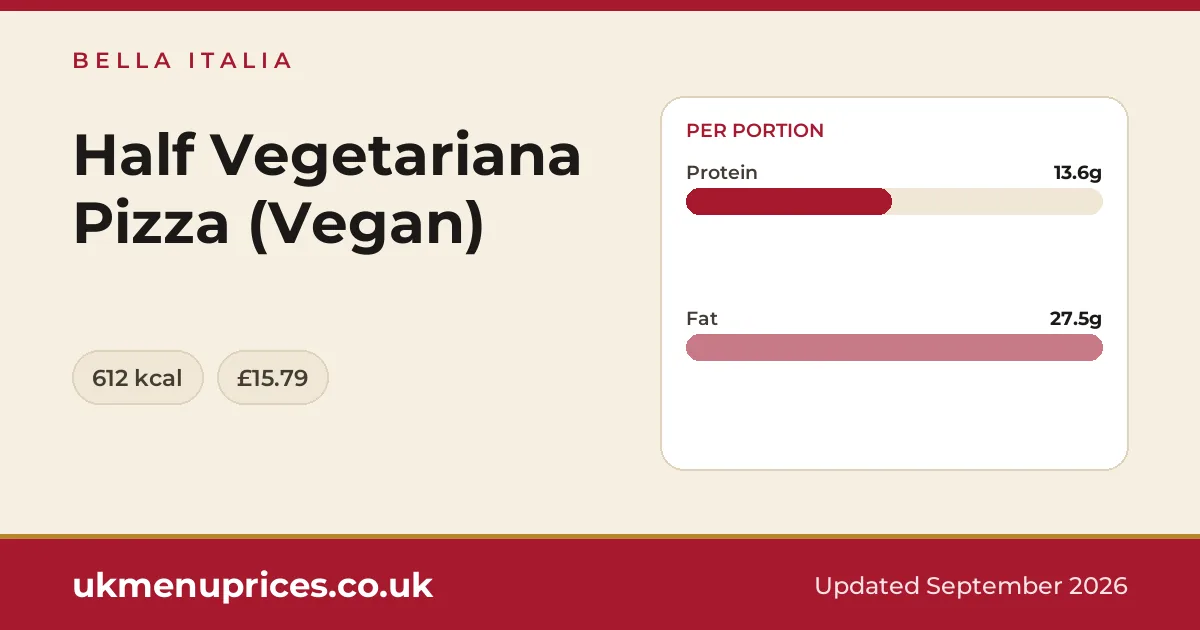 Bella Italia Half Vegetariana Pizza (Vegan)