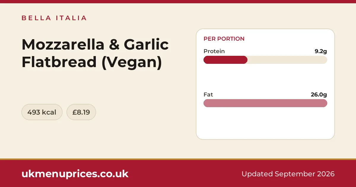 Bella Italia Mozzarella & Garlic Flatbread (Vegan)