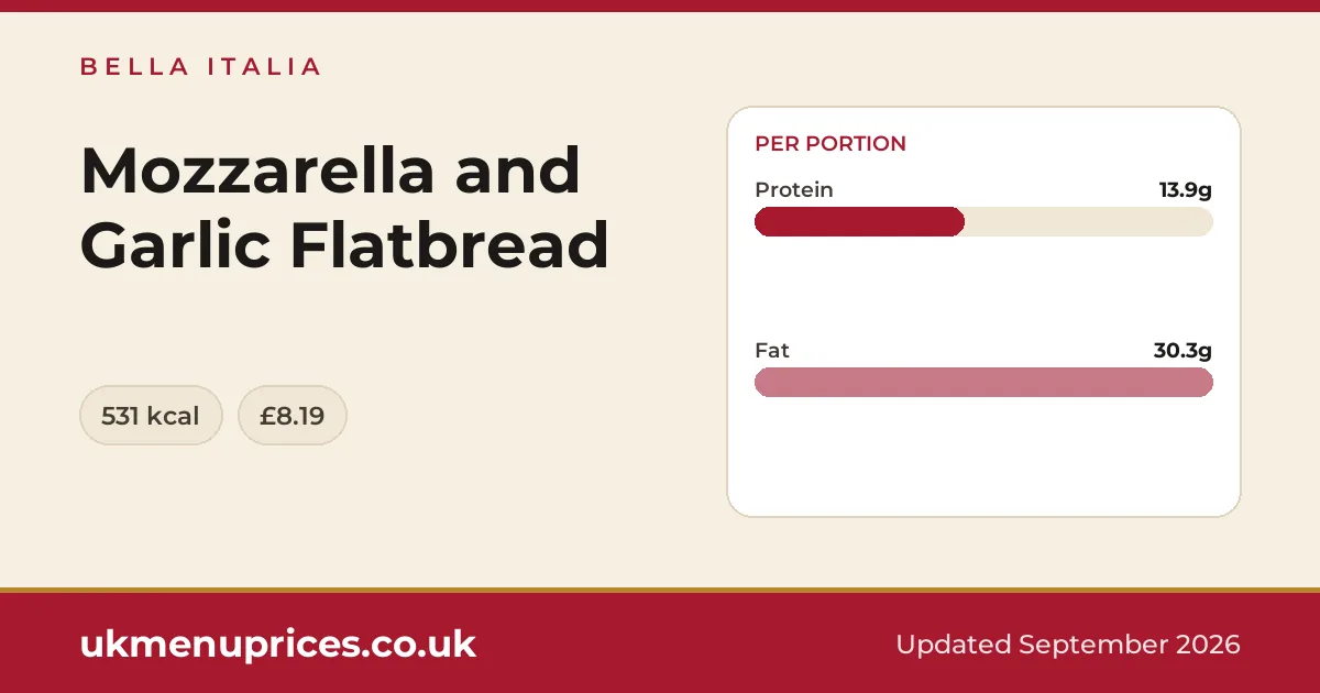 Bella Italia Mozzarella and Garlic Flatbread