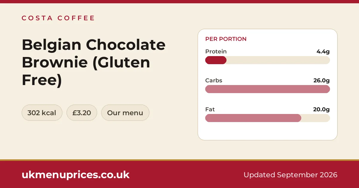 Costa Coffee Belgian Chocolate Brownie (Gluten Free)