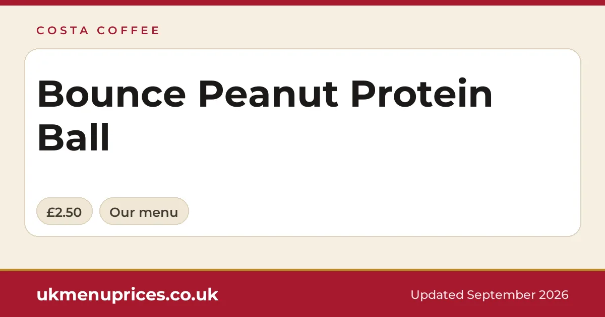 Costa Coffee Bounce Peanut Protein Ball