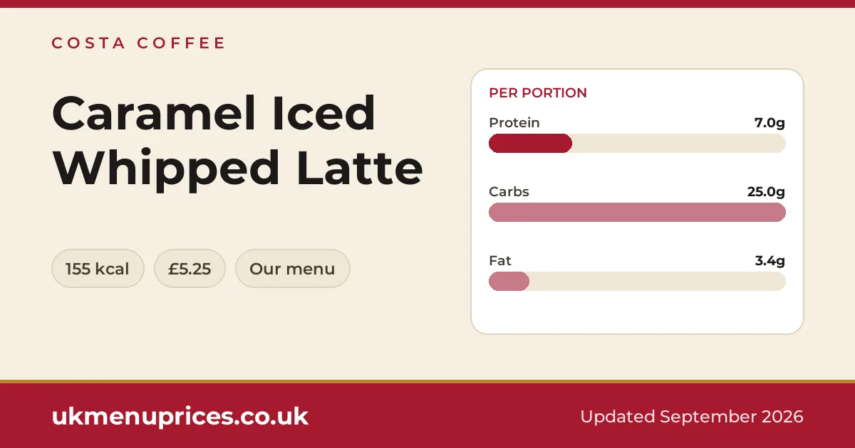 Costa Coffee Caramel Iced Whipped Latte