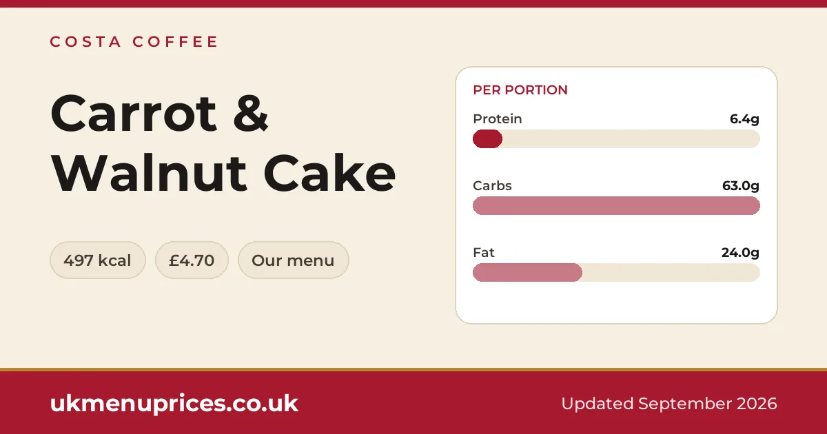 Costa Coffee Carrot & Walnut Cake