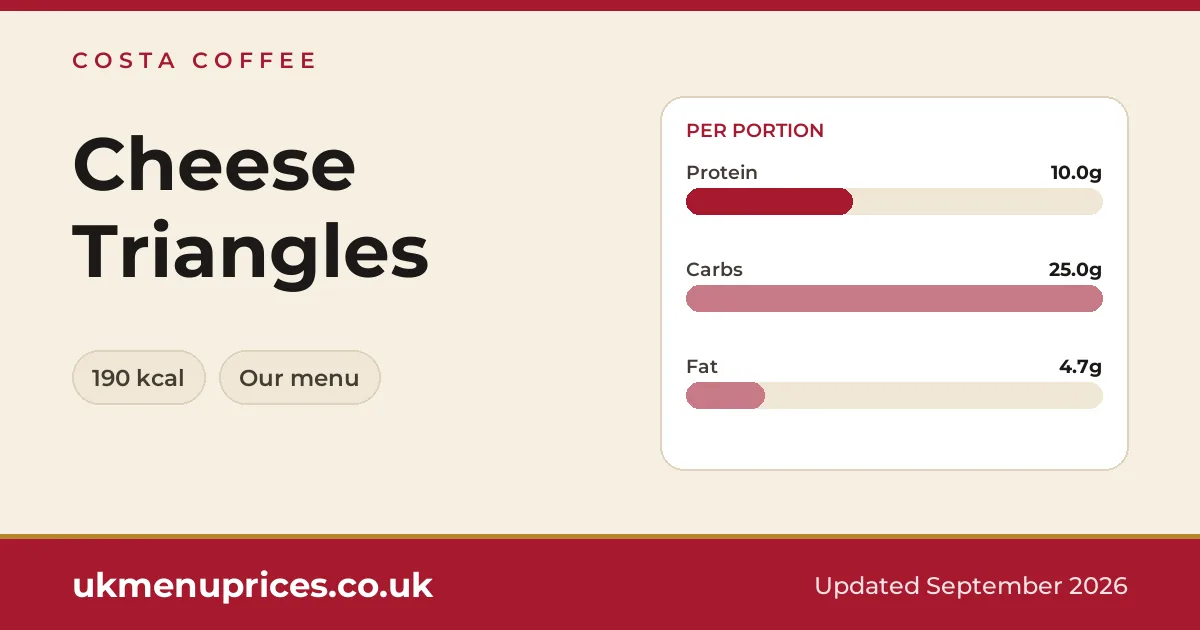 Costa Coffee Cheese Triangles