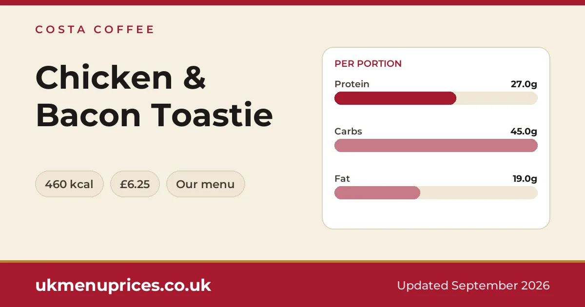 Costa Coffee Chicken & Bacon Toastie