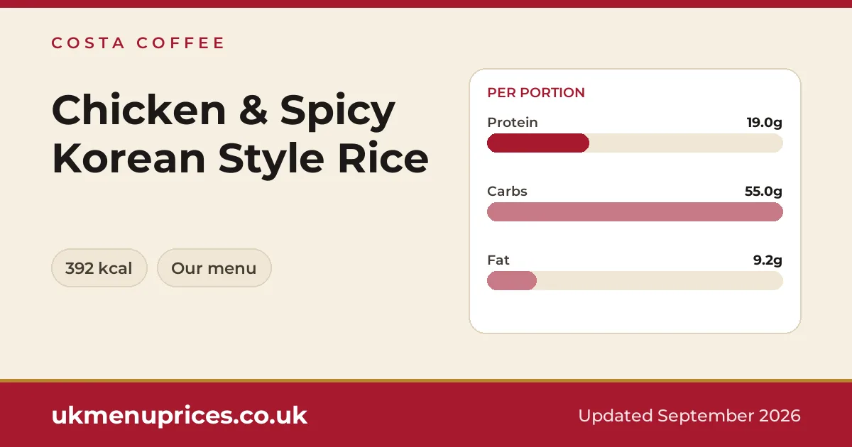 Costa Coffee Chicken & Spicy Korean Style Rice