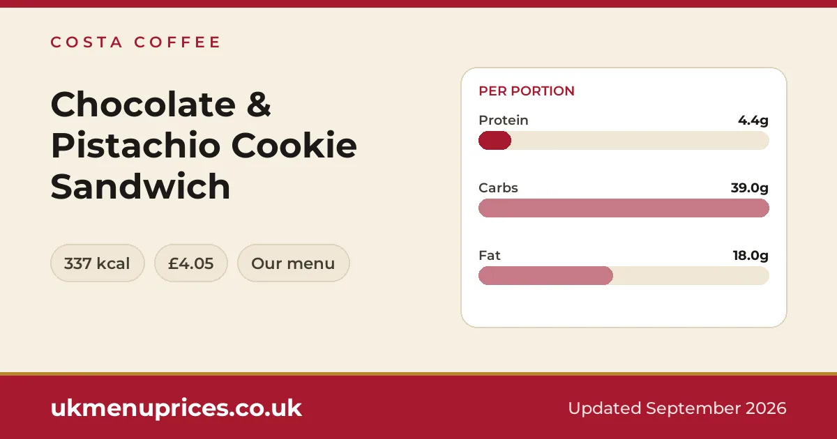 Costa Coffee Chocolate & Pistachio Cookie Sandwich
