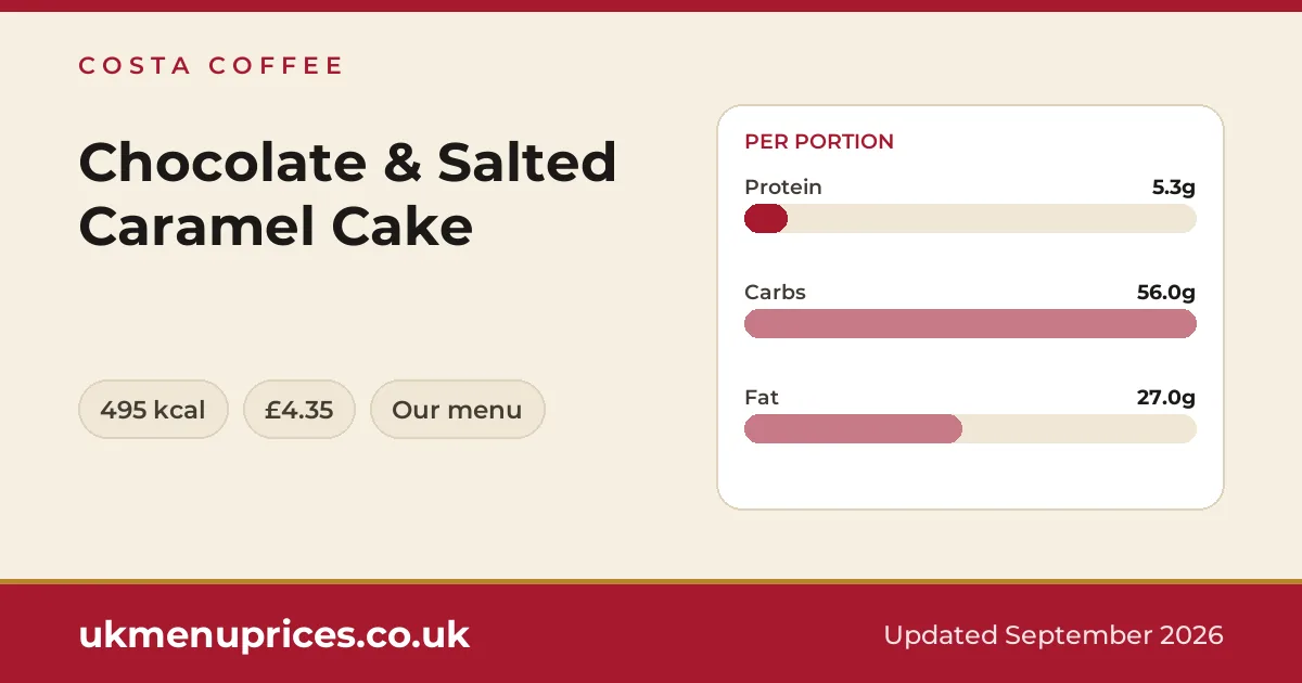 Costa Coffee Chocolate & Salted Caramel Cake