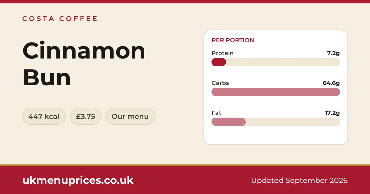 Costa Coffee Cinnamon Bun