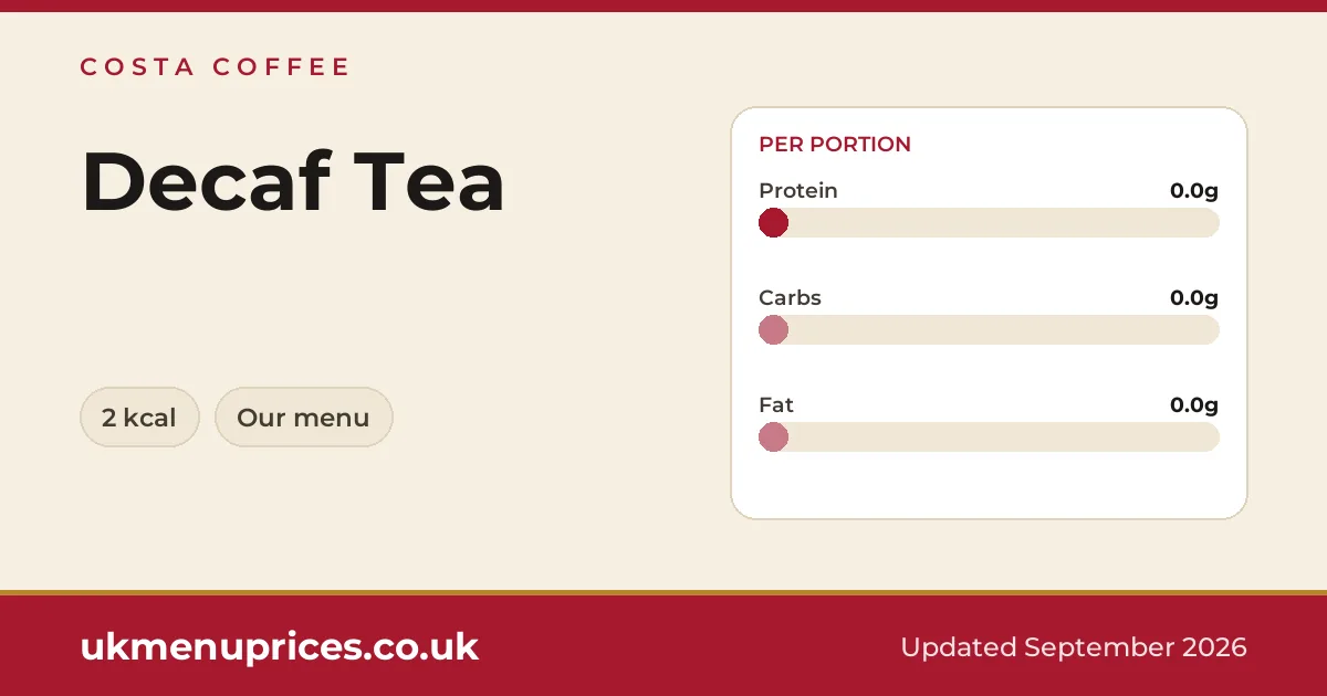 Costa Coffee Decaf Tea