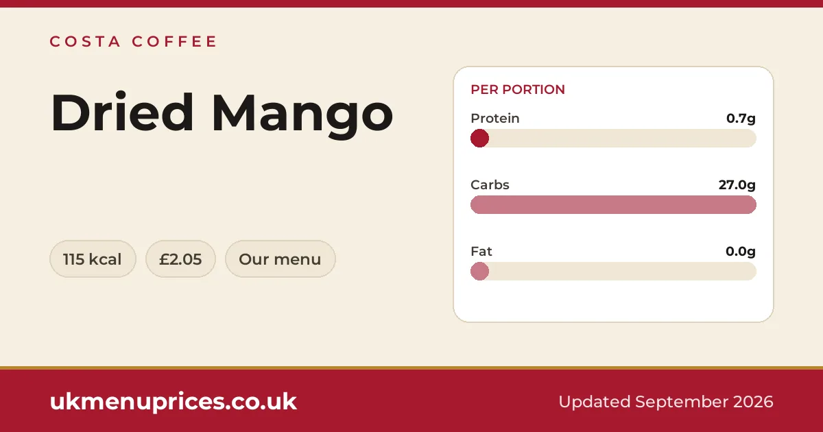 Costa Coffee Dried Mango