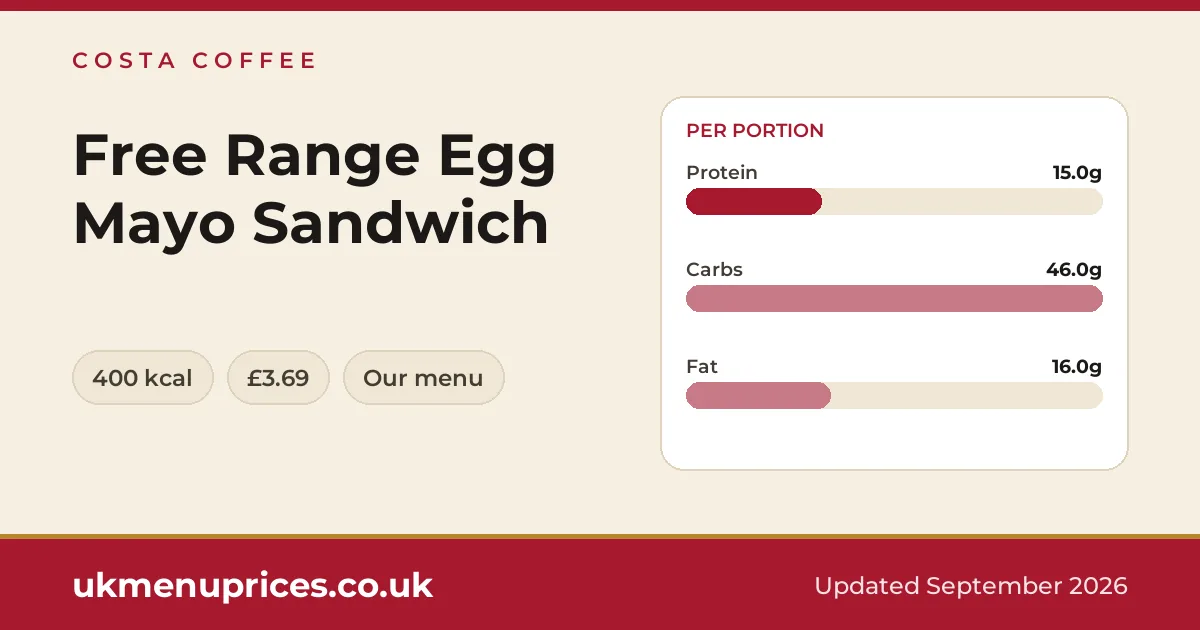 Costa Coffee Free Range Egg Mayo Sandwich