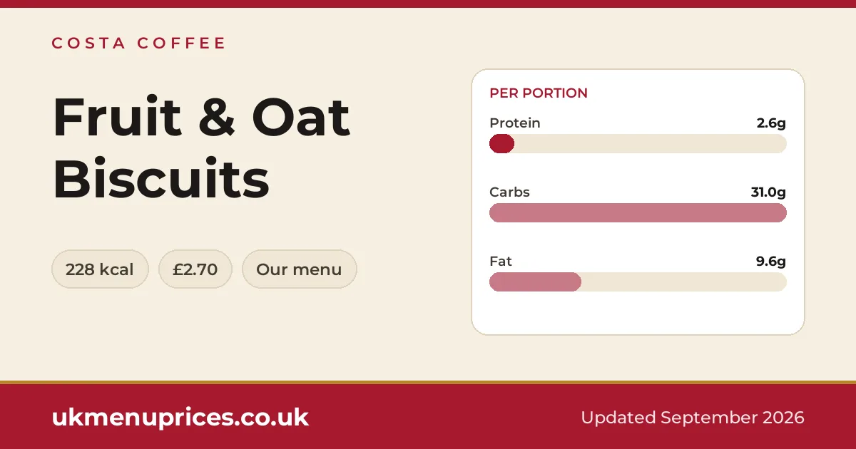 Costa Coffee Fruit & Oat Biscuits
