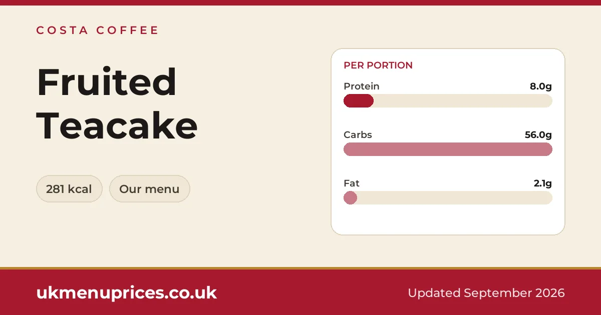 Costa Coffee Fruited Teacake