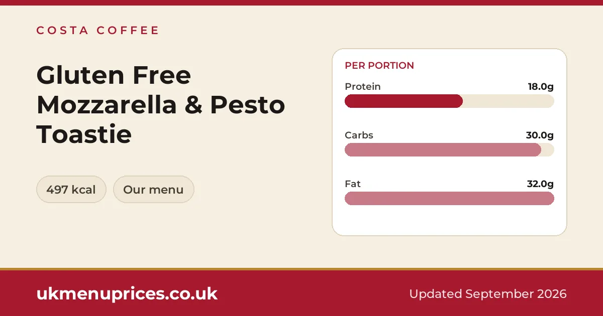 Costa Coffee Gluten Free Mozzarella & Pesto Toastie