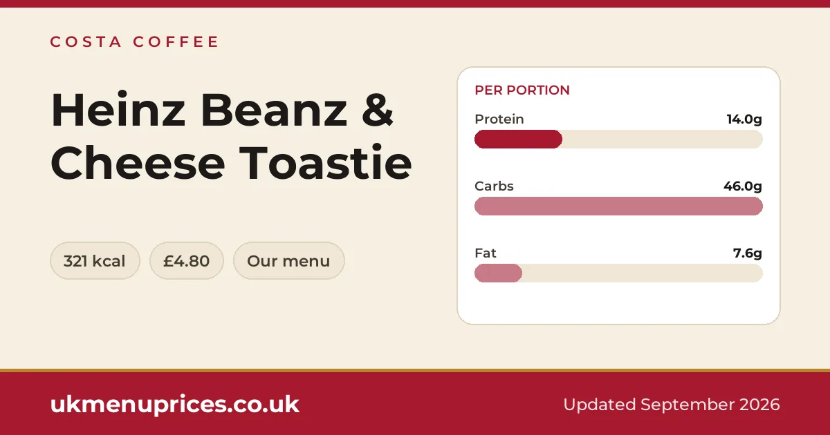 Costa Coffee Heinz Beanz & Cheese Toastie
