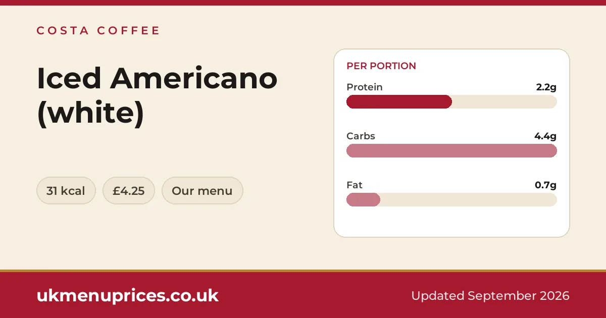Costa Coffee Iced Americano (white)