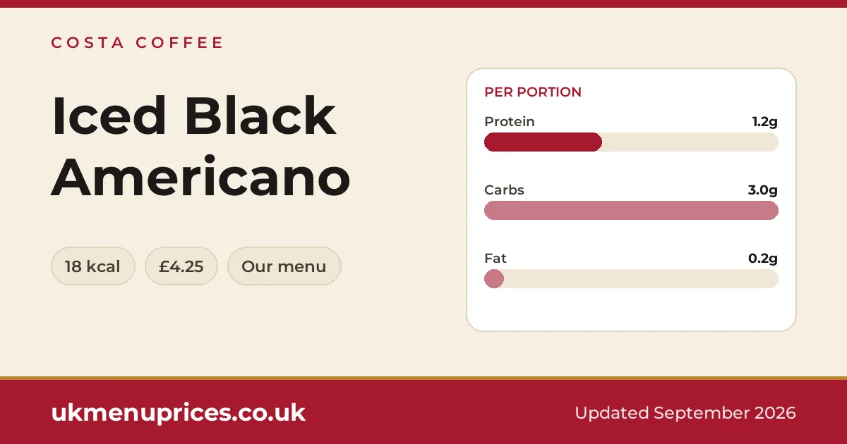 Costa Coffee Iced Black Americano