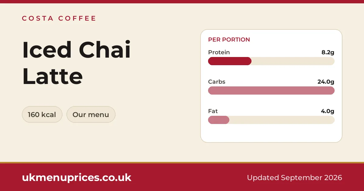 Costa Coffee Iced Chai Latte