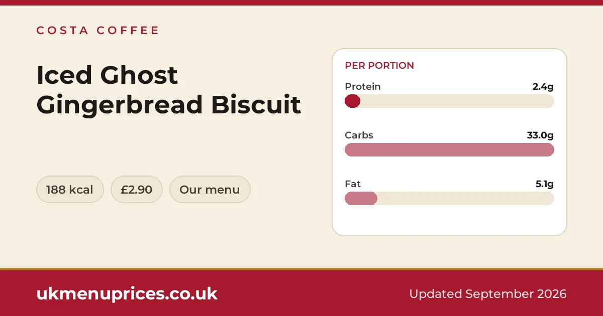 Costa Coffee Iced Ghost Gingerbread Biscuit