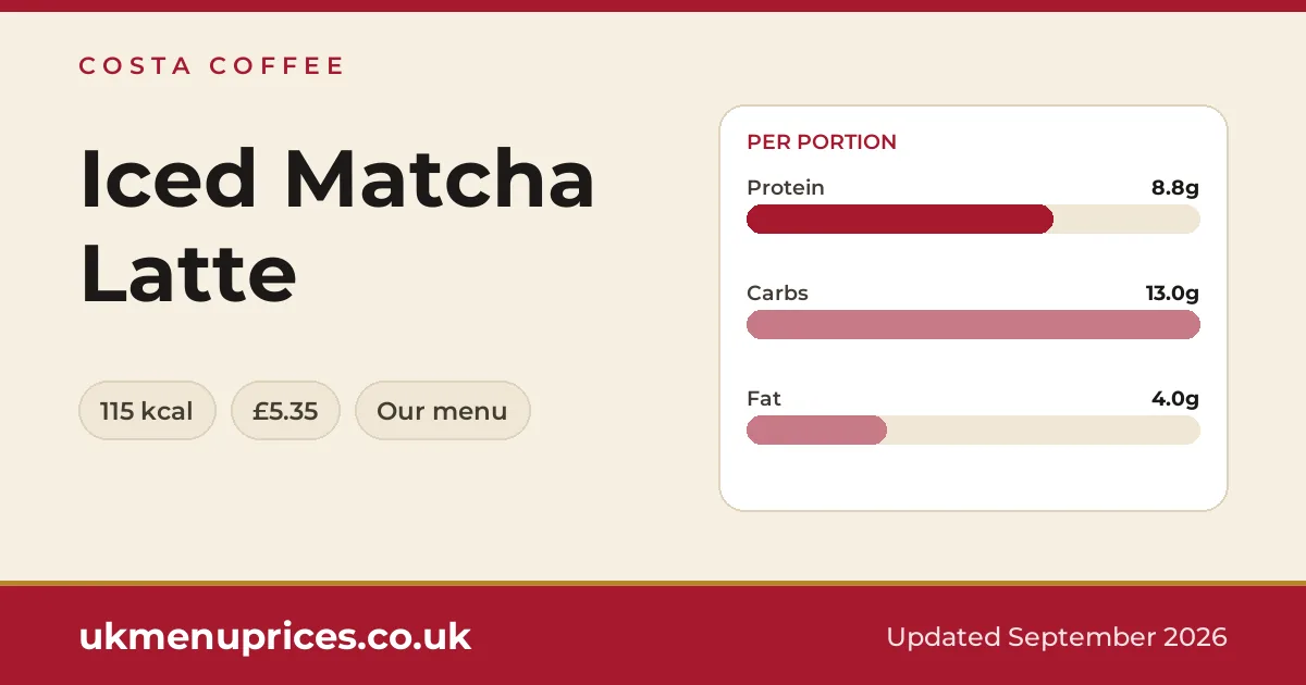 Costa Coffee Iced Matcha Latte