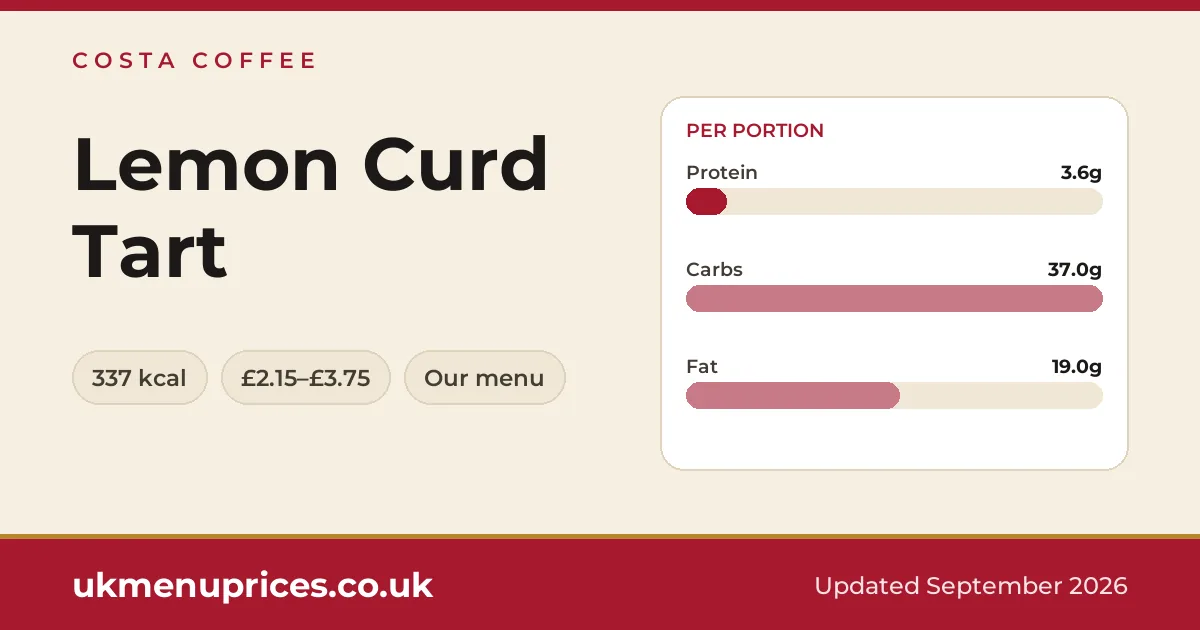 Costa Coffee Lemon Curd Tart