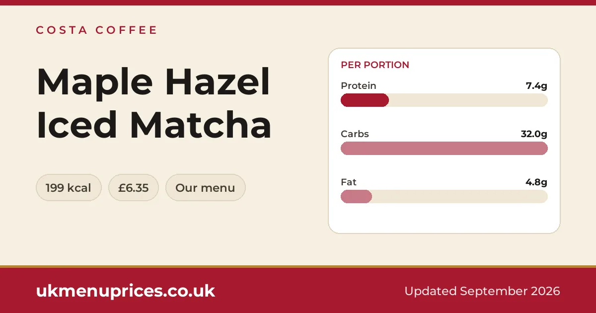 Costa Coffee Maple Hazel Iced Matcha
