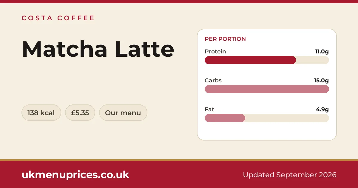 Costa Coffee Matcha Latte