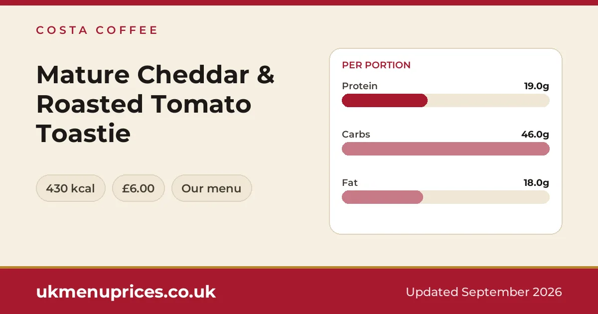 Costa Coffee Mature Cheddar & Roasted Tomato Toastie