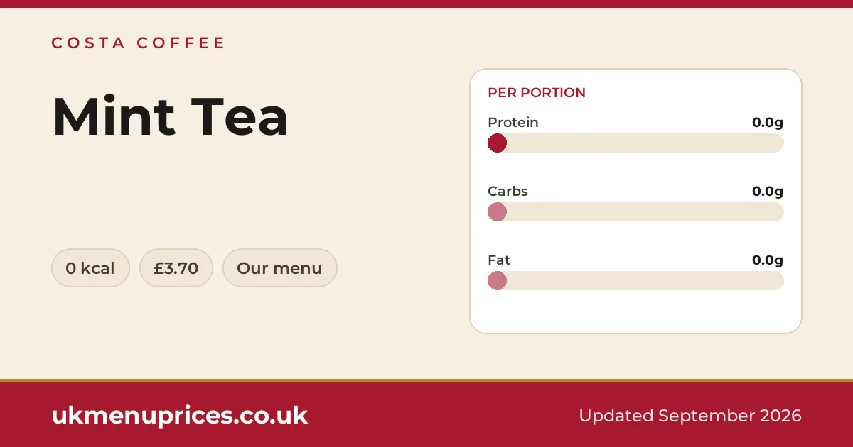 Costa Coffee Mint Tea