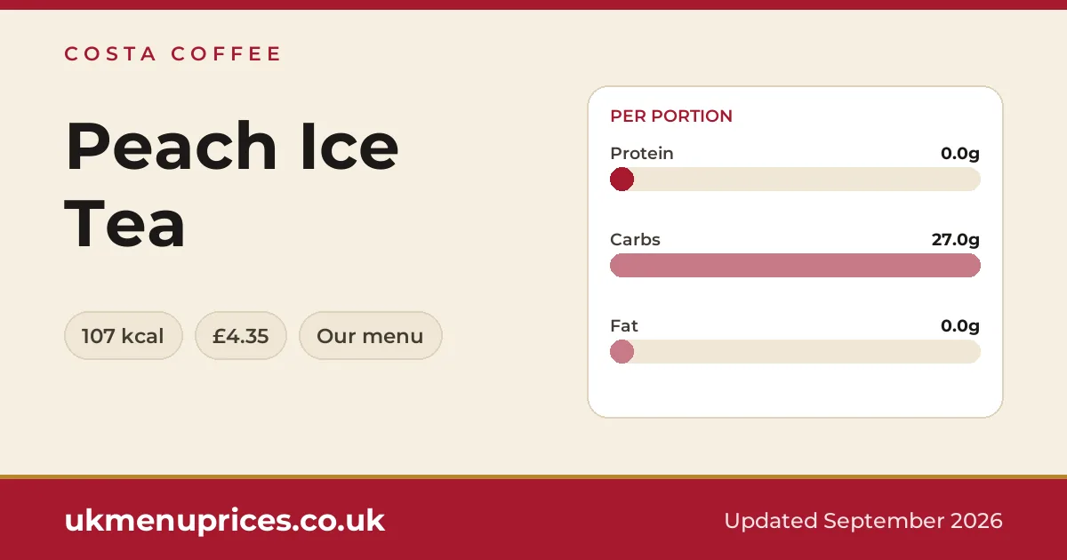 Costa Coffee Peach Ice Tea