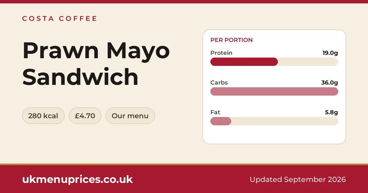 Costa Coffee Prawn Mayo Sandwich