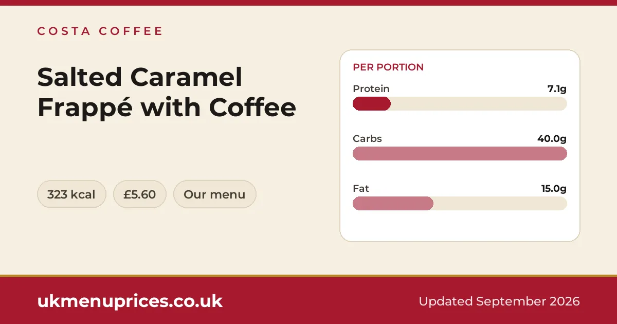 Costa Coffee Salted Caramel Frappé with Coffee