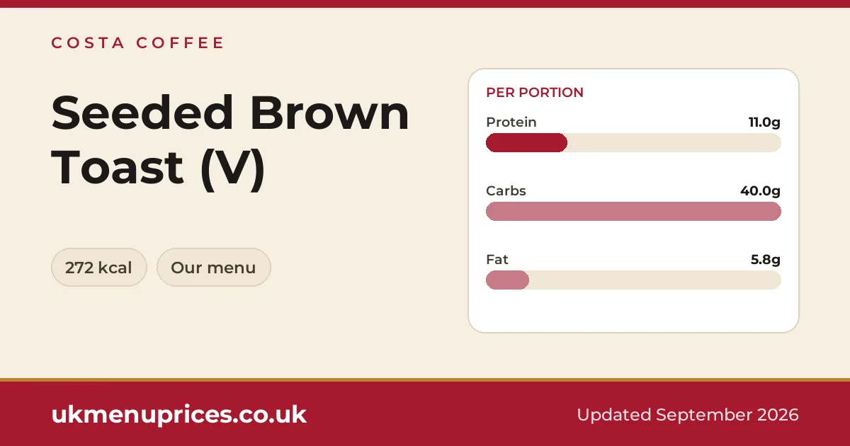Costa Coffee Seeded Brown Toast (V)