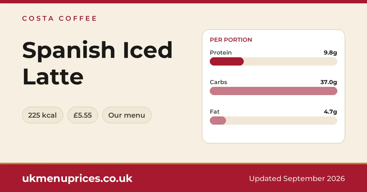 Costa Coffee Spanish Iced Latte