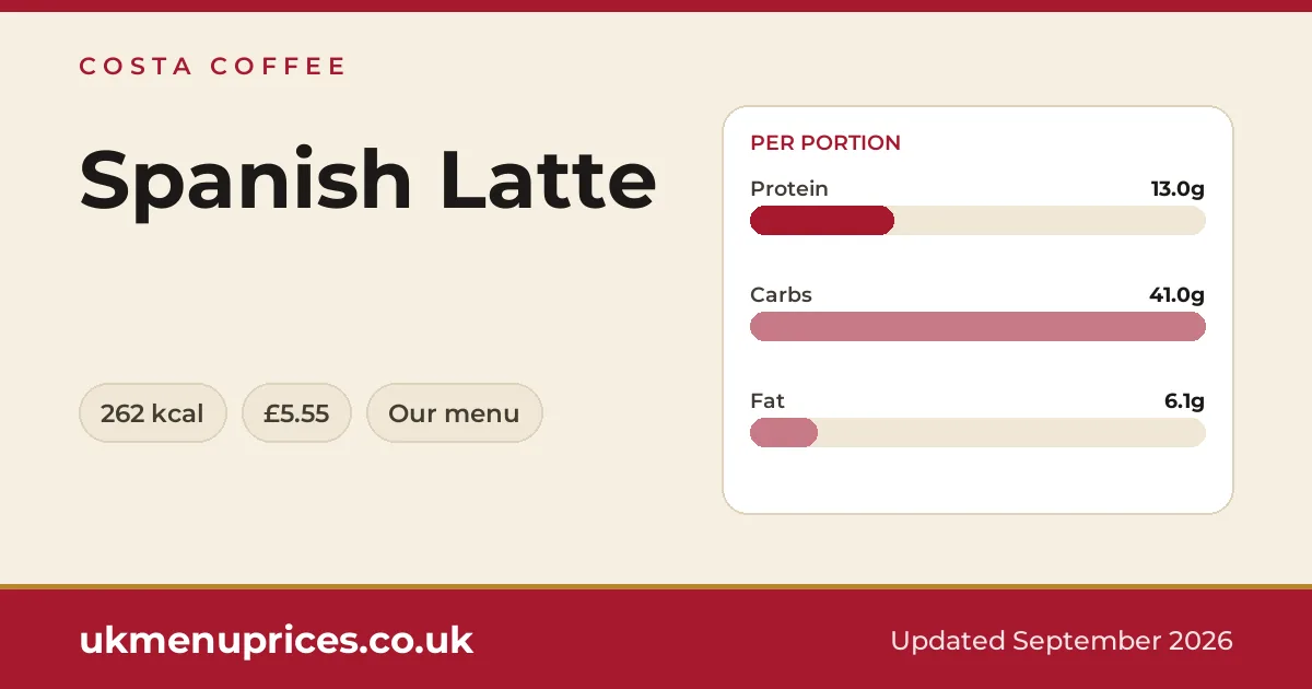 Costa Coffee Spanish Latte