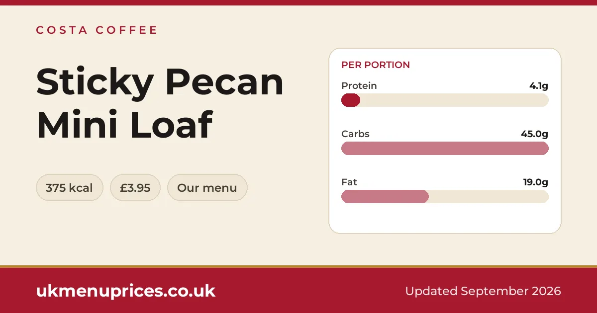 Costa Coffee Sticky Pecan Mini Loaf