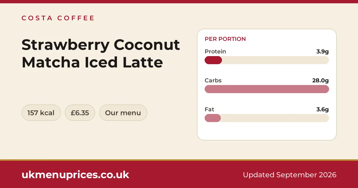Costa Coffee Strawberry Coconut Matcha Iced Latte
