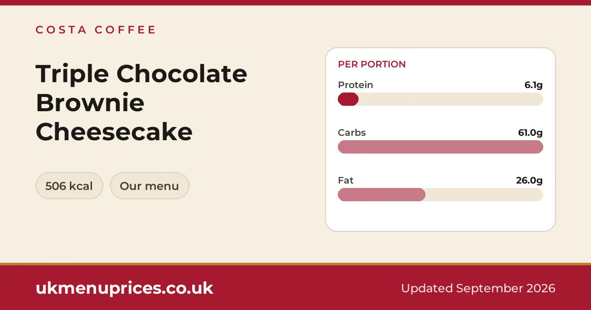 Costa Coffee Triple Chocolate Brownie Cheesecake