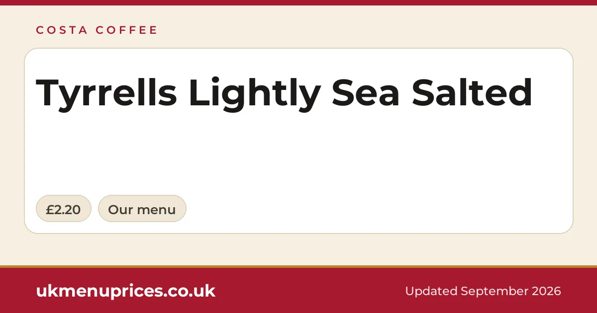 Costa Coffee Tyrrells Lightly Sea Salted
