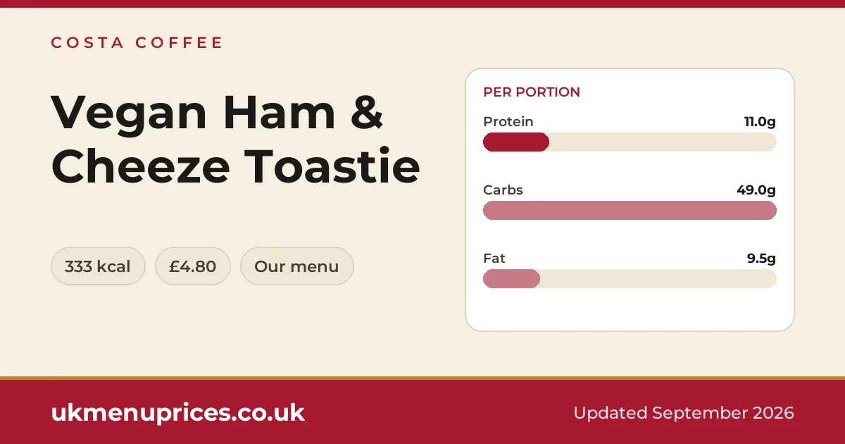 Costa Coffee Vegan Ham & Cheeze Toastie