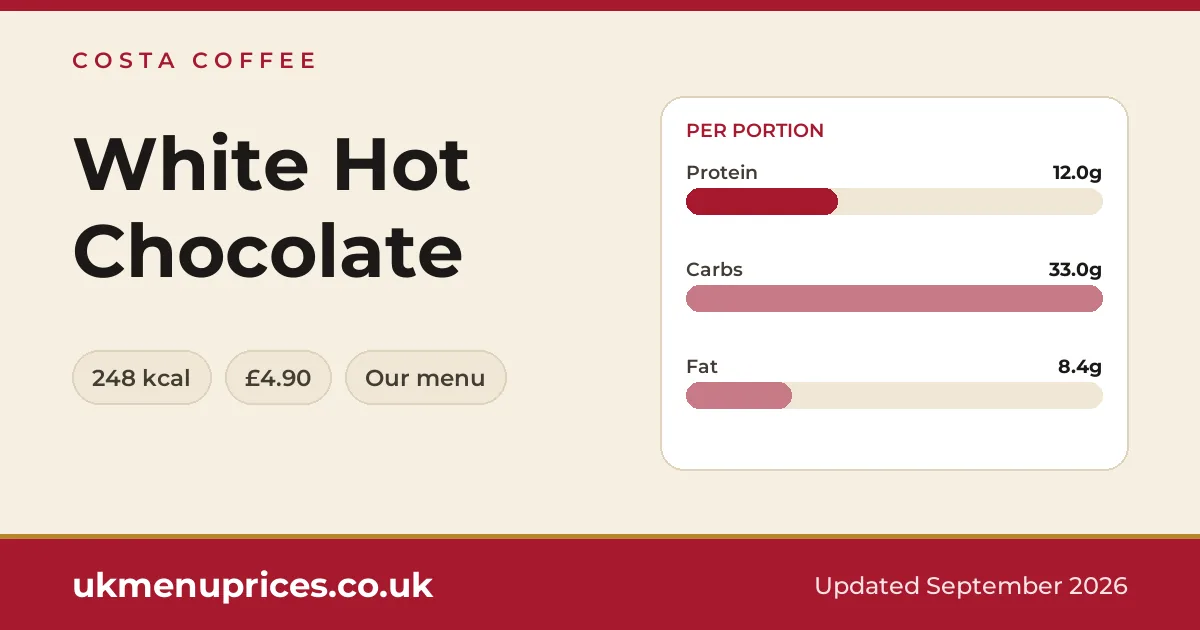 Costa Coffee White Hot Chocolate