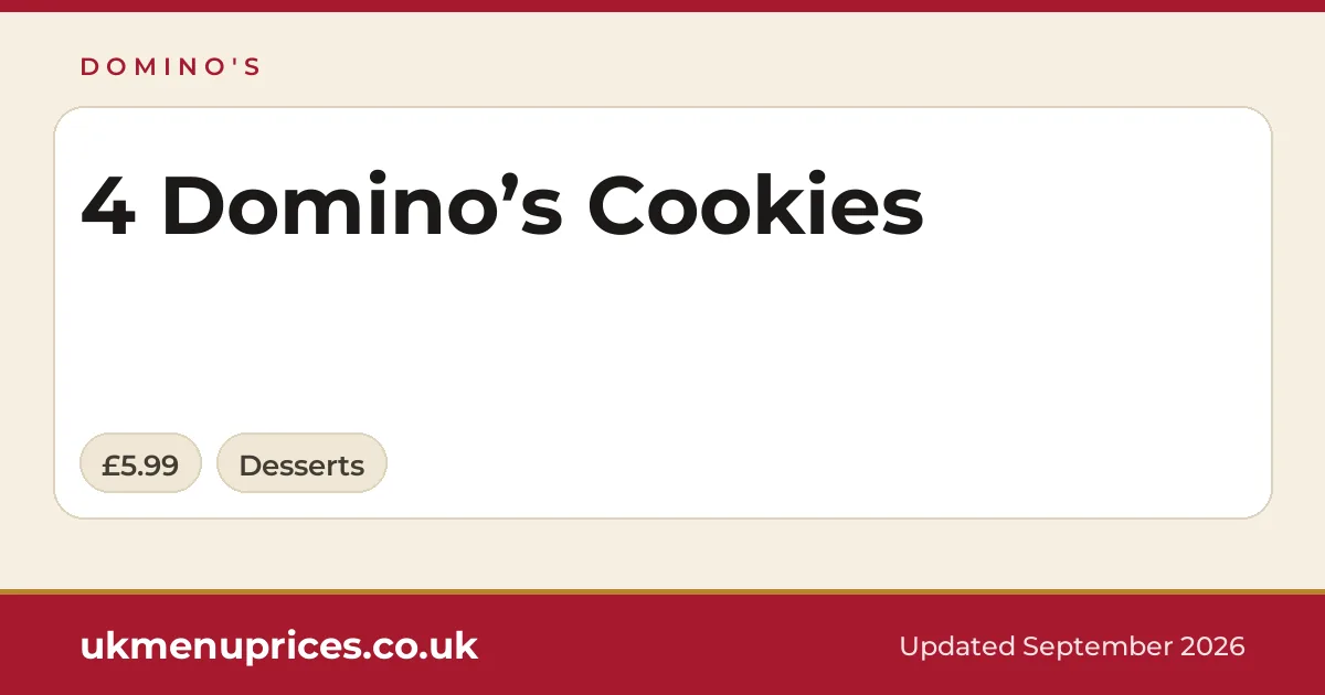 Domino's 4 Domino’s Cookies