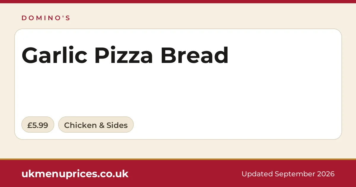 Domino's Garlic Pizza Bread