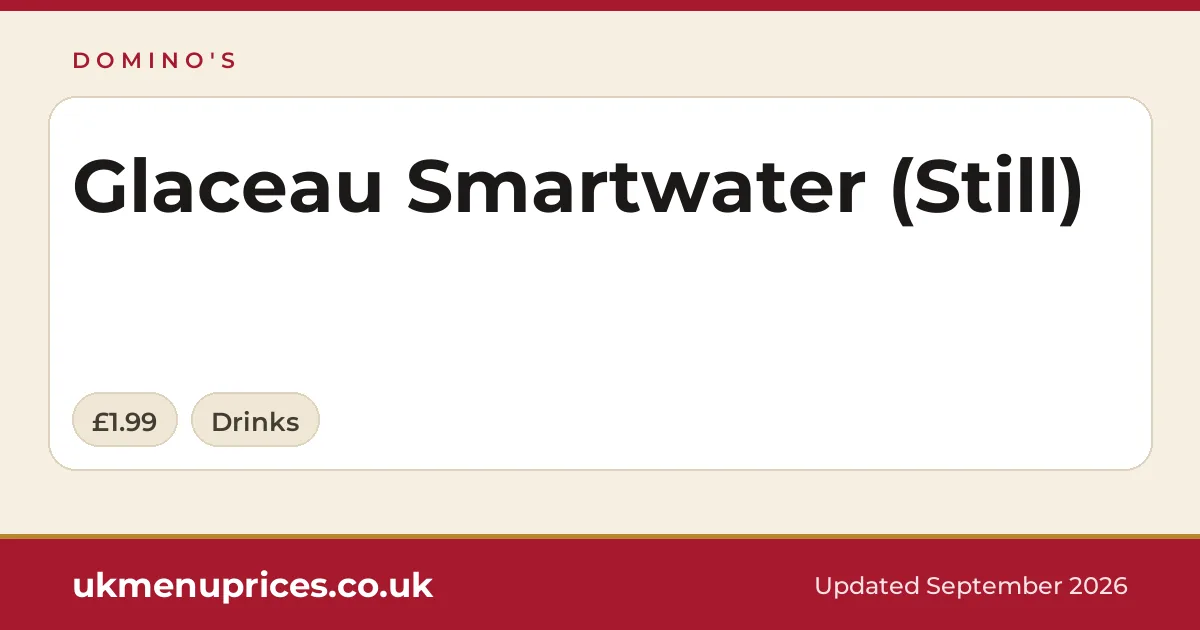 Domino's Glaceau Smartwater (Still)